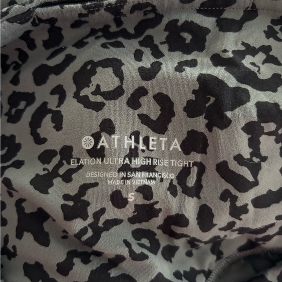 Athleta Black Leopard Elation Ultra High Rise Tights S - Picture 6 of 10